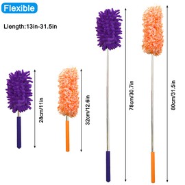 AIFUDA - Plumero de microfibra para limpieza, plumero de pluma, lavable, extensible para oficina, computadora, muebles