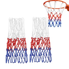 Pack of 2 Basketball Net Weatherproof, Basketball Net Outdoor Weatherproof, Standard Size Nylon Basketball Hoop Nets, for Standard Size Basketball Basket, Net for Basketball Hoop Outdoor