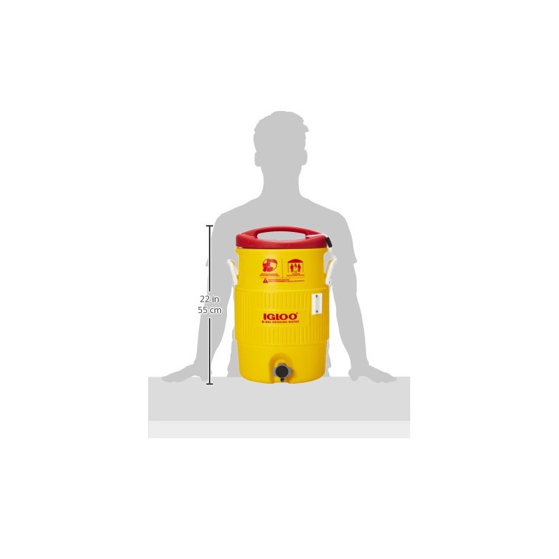 Igloo 385-48153 Heat Stress Solution Water Coolers, 5 gal, Red/Yellow
