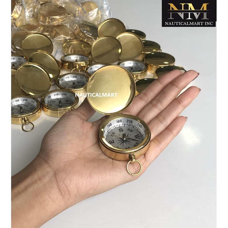 Nautical Brass Pocket Marine Compass Best Gift Set (Only One