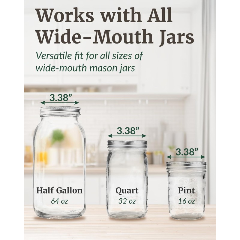 Elementi Mason Jar Fermentation Lids - Set of 4 Easy
