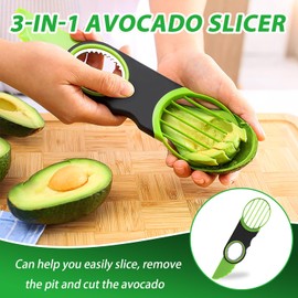 2 Pack Avocado Slicer Set, 3-in-1 Avocado Cutter Slicer