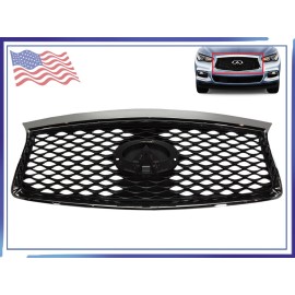 Texaseparts For 2016-2020 Infiniti QX60 Front Bumper Upper Grille W Camera Option IN1200136