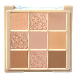 Okerker 9 Colors Glitter Matte Eyeshadow Palette, Nude Beige Brown Shimmer Eye Shadow Makeup, Daily Gloden Eye Makeup, Sparkly Metallic Eyeshadow Pallet#03 Neutral Brown Gold