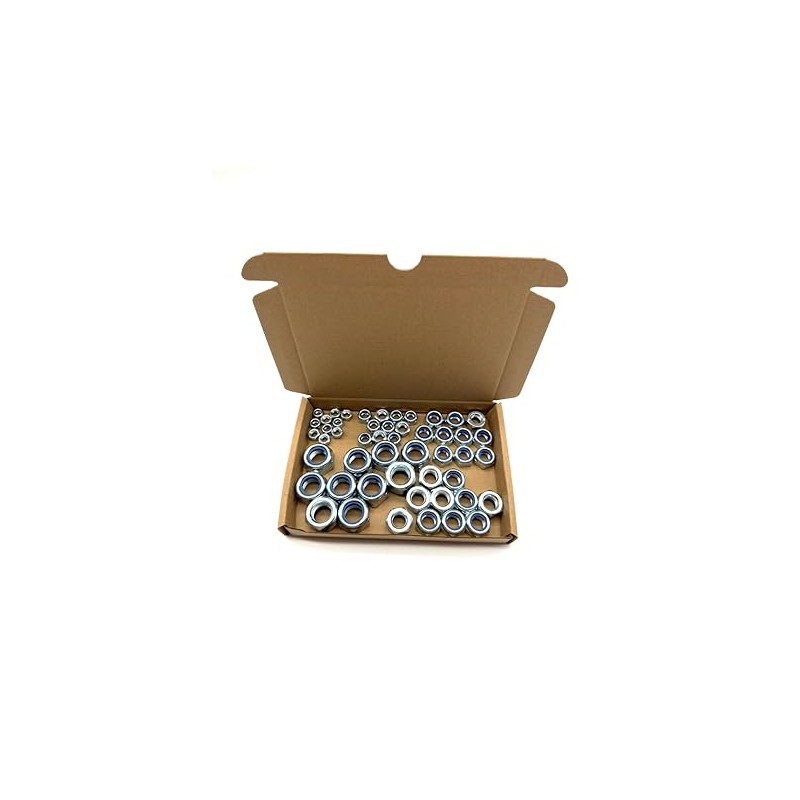50Pcs Nyloc Nut Assortment Box | M6, M8, M10, M12,