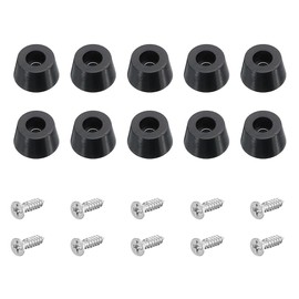 10PCS Rubber Feet, Round Cutting Board Rubber Feet, Non Slip Chopping Board Legs with Screws, Bumper Furniture Table Amplifier Speaker Cabinet Floor Protector Desk Printer Leg Pads D19*15*H17mm