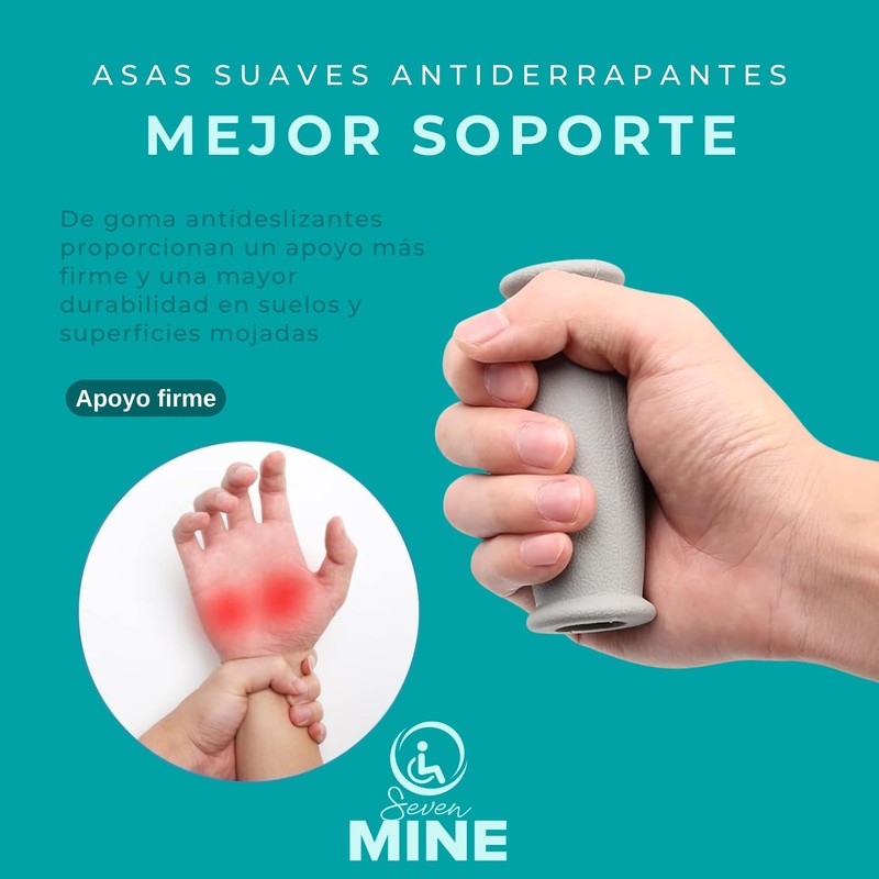 SEVEN MINE | Kit 2 Gomas para Muletas Repuesto Puño