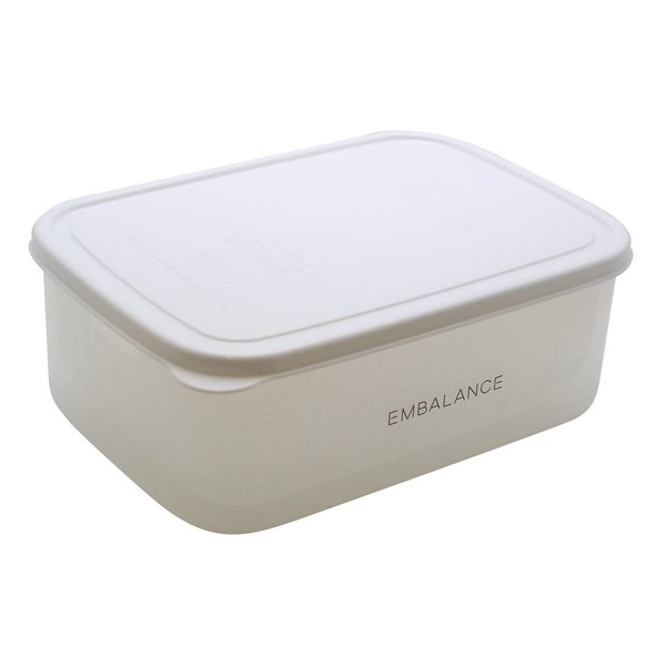 Willmax EMBALANCE Storage Container Rectangle Container (Square Shape) XL (2,100ml) with Colander White T12225 [Made in Japan]