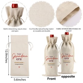 FBCCZEY Funny Grandma Baby Announcement Wine Bag, Pregnancy Baby Announcement Gifts for Grandma Wine Bags, Grandma to Be Gifts, New Grandma Gifts, Your Grandma Era Starts Now Wine Bottle Bag