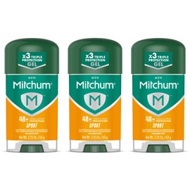 Mitchum Men Power Gel Antiperspirant Deodorant Sport, 2.25 oz Each – 48HR Odor & Wetness Protection, Clear Gel, Triple Odor Defense, Long Lasting Fresh Scent, Dermatologist Tested, Pack of 3