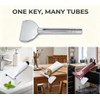 3Pcs Silver Stainless Steels Metal Tube Squeezer Keys Salon Toothpaste