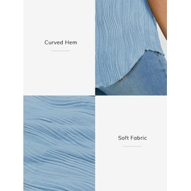 ATHMILE Tank Tops for Women 2024 Dressy Trending Textured Tops Summer Casual Outfits Sky Blue