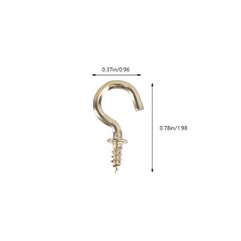 Veemoon Copper Plated Ceiling Hooks 20pcs Metal Screw-in Hooks for Hanging Sturdy Hanger Easy to Install