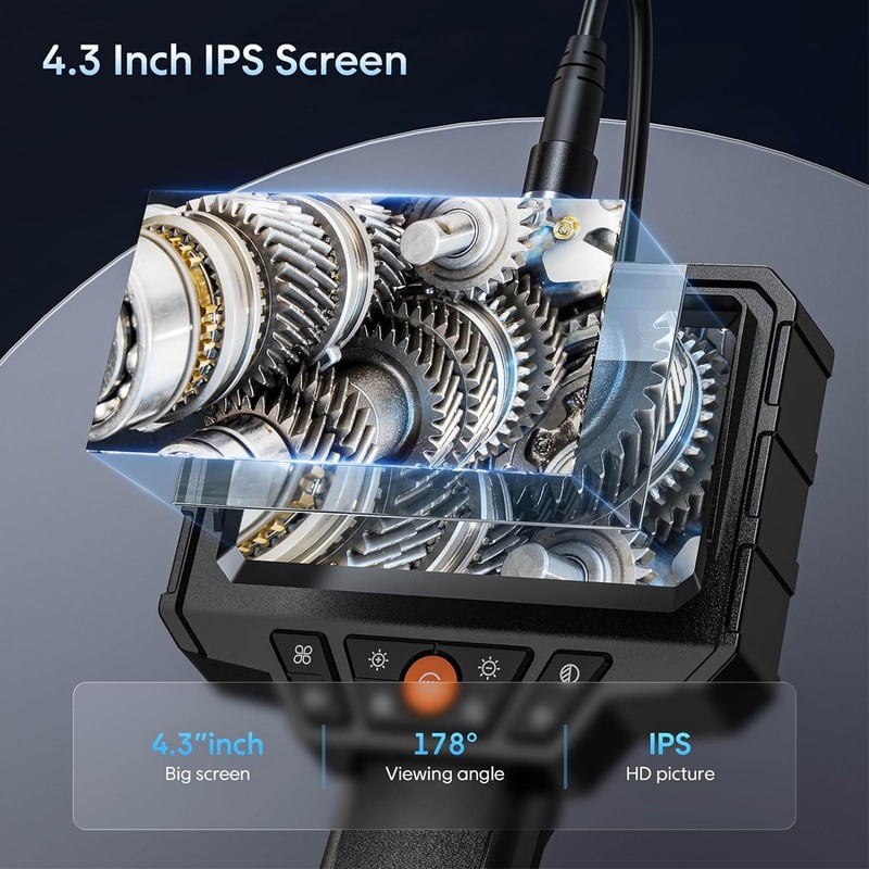Endoscope Camera 4.3 Inch HD 1080P Inspection Snake Camera with