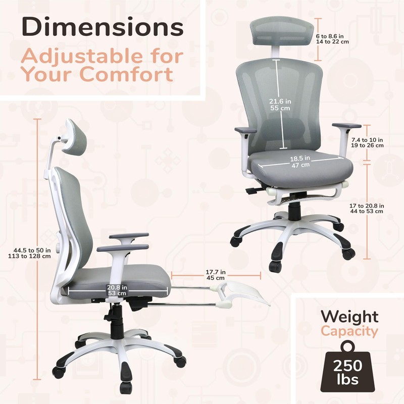 BambooMN Ergo Modo Office Chair - Mineral/Black