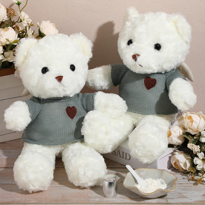 Shappy 2 Sets Cremation Stuffed Bear for Ashes Bear Stuffed