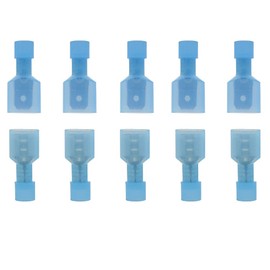 Ruidee 100Pcs Spade Terminals 16-14 AWG Fully Insulated Nylon Male/Female Quick Disconnect Electrical Wire Crimp Terminal Connectors Blue/ANSL