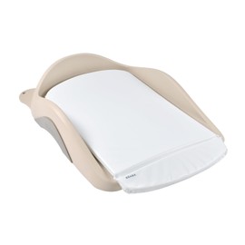 BÉABA Baby Changing Unit, Lightweight and Compact, Adjustable Multi-Use Fixings, Storage Shelves, Raised Edges, Suction Pads, Washable Mattress, Camélé’O, Made in France, Clay