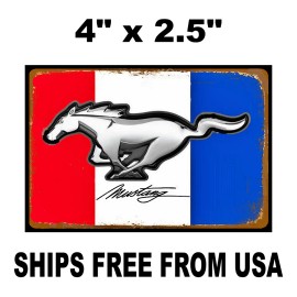 TBA Wholesale Mustang Sticker Sign Ford Vintage Replica American Classic Vinyl  Decal - 4 X 2.5 INCHES