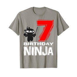 Ninja 7th Birthday Shirt for 7 Year Old Child Boy Girl Party