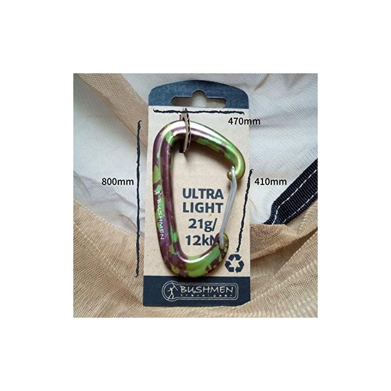 BUSHMEN Travel Gear, ULTRALIGHT Carabiner, Ultra Light Carabiner, Genuine Japanese