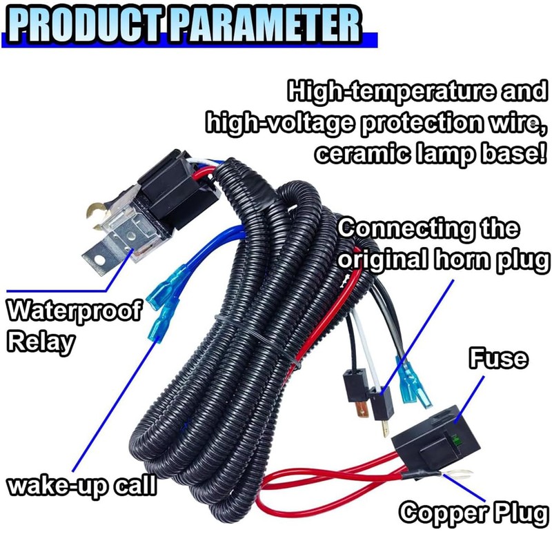 Greluma Kit cablaggio relè clacson, 12V 80A 4 pin clacson