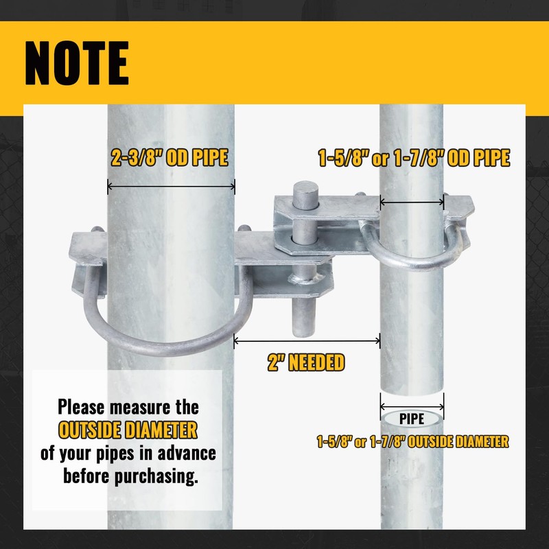 VIVIDA Chain Link Gate Hinge, 180 Degree Commercial Gate Hinge