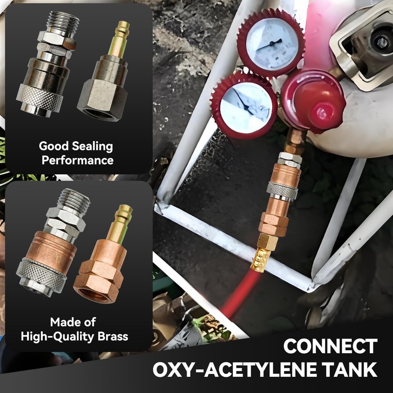 Oxy Acetylene Torch Quick Connects Fittings | Upgraded QDB10 Set