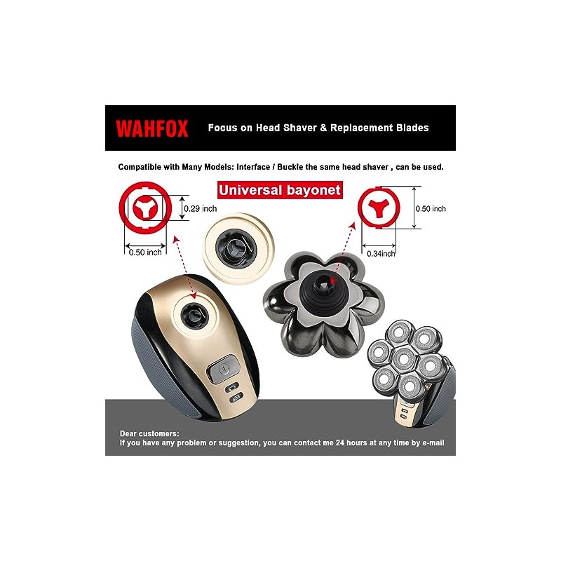Magnetic 7 Blades Head Shaver Replacement Blades for head Shaver
