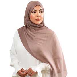 KHELANI Premium Modal HIjab Set – Lightweight & Soft | Luxury Hijab Wrap with Matching Tube Cap | Non-Slip Design Shawl, Hijab Head Scarf for Women with Undercap (170cm x 80cm) (Sahara Tan)