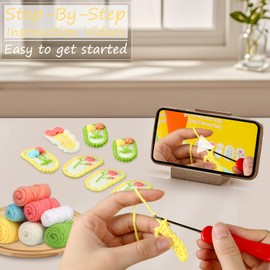 Cozenbrace Crochet Kit for Beginners, Plant Hairpin Crochet Kit with Step-by-Step Video Tutorials, Beginner Crochet Kit for Adults, Beginner Crochet Kit for Kids, 10PCS