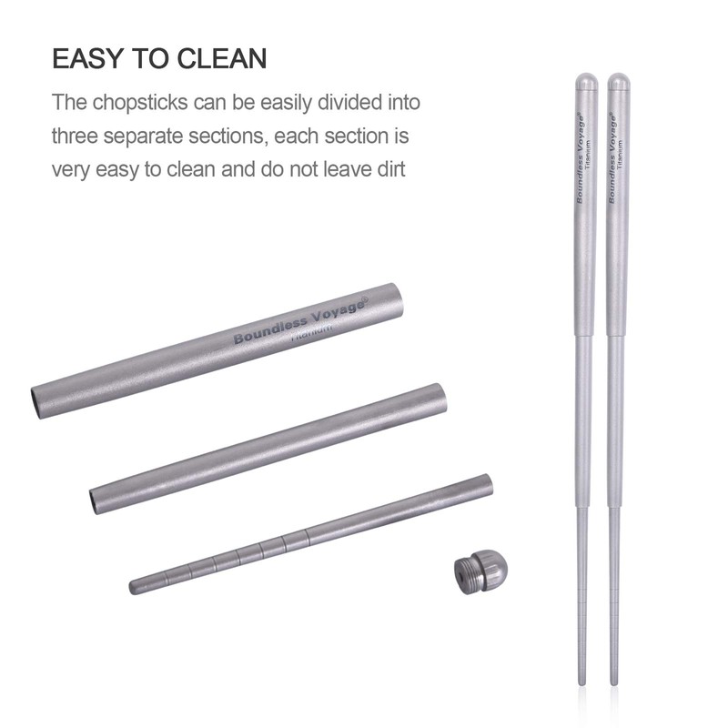 iBasingo Titanium Foldable Chopsticks Camping Travel Retractable Chopsticks Ultralight Reusable