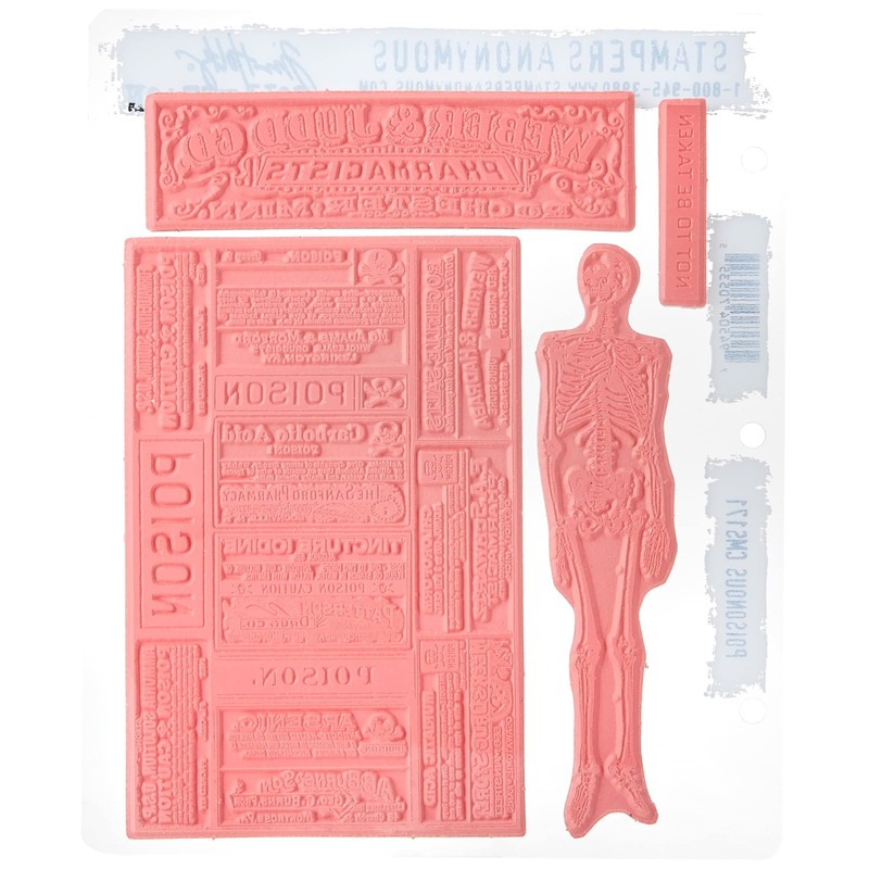 Stampers Anonymous CMS-171 Tim Holtz Cling Rubber Stamp Set, Poisonous