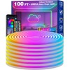 RCUICA 100FT LED Neon Rope Lights Waterproof with Smart App