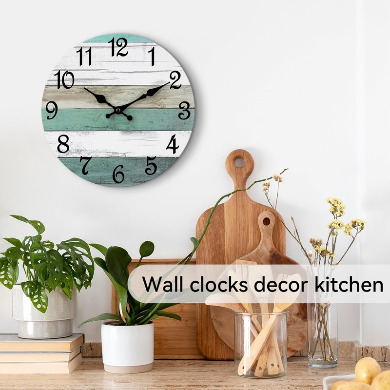 CHYLIN Wall Clock Silent Non Ticking Wall Clocks Battery Operated,Teal