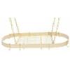 Rogar Desert Stone Oval Pot Rack with Brass Accessories 34-in.