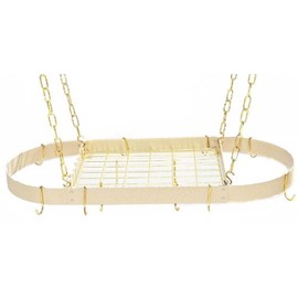 Rogar Desert Stone Oval Pot Rack with Brass Accessories 34-in.