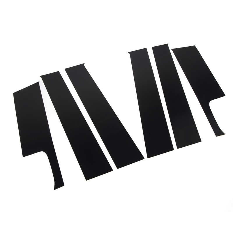 6Pcs B Pillar Posts Trim Glossy Black Firm Paste Exterior