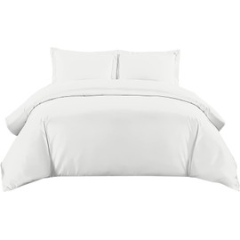 Sunshine Comforts king size Duvet Cover Sets with Pillow cases, Soft Egyptian Cotton Duvet Cover sets - King Size - Bedding, kingsize duvet cover sets Hypoallergenic, Easy Care, White