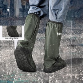 Rain Shoe Covers, Reusable Waterproof Rain Cover for Shoes, Non-Slip PVC Snow Boot Covers for Men and Women (Green, XL)