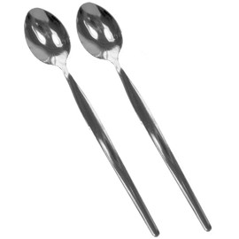 Get Goods Set of 2 Sundae/Latte Spoons, stainless_steel, Silver, 19cm