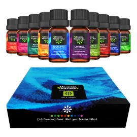 Kit de 10 Aceites Esenciales para Difusor – Aromaterapia Premium | Relajación, Energía y Bienestar Natural