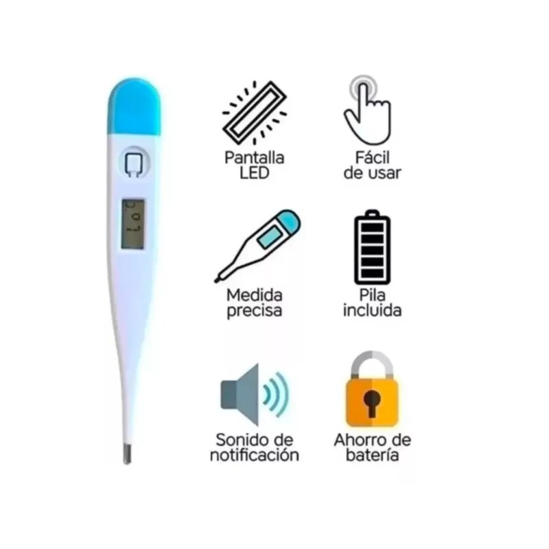 FARMADAR Termometro Digital Lcd Clinico Oral Axilar Tipo Pluma 5