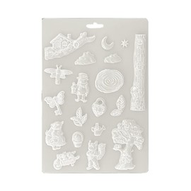 Stamperia - Soft Mould A4 for Scrapbooking, Albums, Bullet Journals and More, Suitable for Soft Clay, Ceramic Powder and More, Perfect for Hobbies, Crafts and Gifting (Hidden Grove)