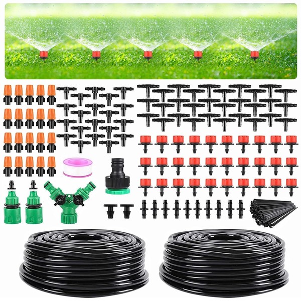 DUCHIFAD Garden Drip Irrigation Kit,98FT Greenhouse Micro Automatic Drip Irrigation