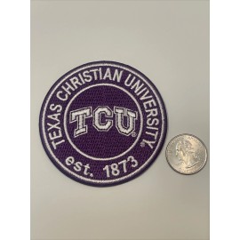 TCU Texas Christian Horned Frogs Vintage Embroidered Iron On Patch 3” X 3”