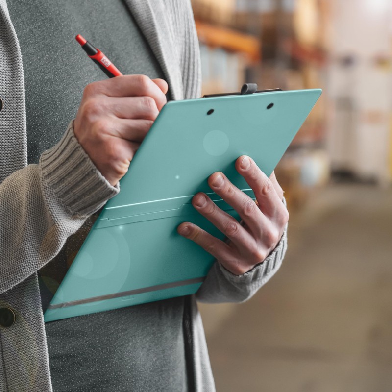 SAX Folding Clipboard Aqua Clipboard A4 to A5 Portrait and