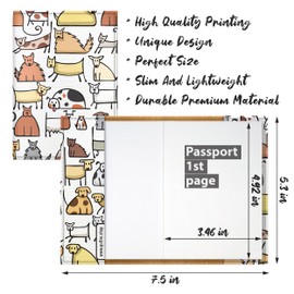 Quttie, Passport Cover for Kids, Women and Men, Travel Passport Holder (Dogs)