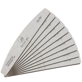 Nail File, 180 Grid Double-Sided Type (Set of 10), Curved Type (Moon Shape), High Quality Nail File Supervised by Professional Manicurists, Nail Files, Durable and Firm, Perfect for Gel Nail Off and