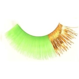 Color Eyelashes (Green with Gold Tinsel) C401